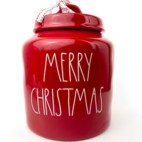 Rae Dunn Other - Rae Dunn Red Merry Christmas Cookie Jar Canister Heavy Lidded Holiday Farmhouse